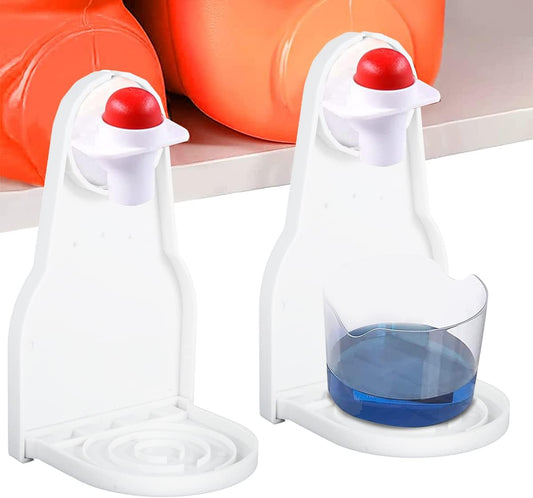 2 Pack Detergent Cup Holder, Anti-Slip Detergent Drip Catcher Thick, Plastic Laundry Drip Tray Catcher, No More Leaks or Mess Laundry Room Gadget for Softener