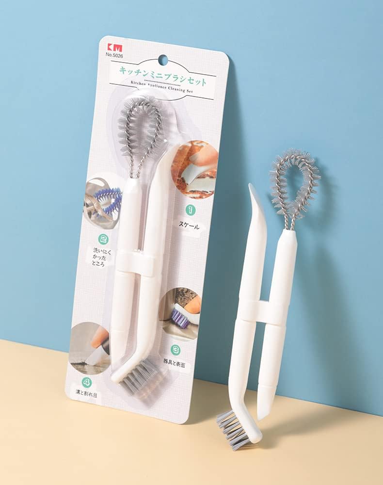 Crevice Cleaning Brushes (White) Deep Clean Set for Kitchen, Appliances, Grout, and Narrow Spaces - Small Detail Scrub Brush for Tile