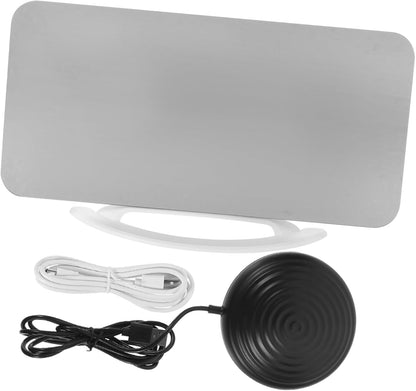 BETOOKY Vibrating Bed Shaker Alarm Clock Dual Digital Alarm with Large RGB Mirror Display for Heavy Sleepers Bedroom Office Use