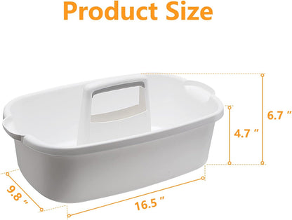 Goderewild Multi-Purpose Plastic Cleaning Caddy with Handle, Shower Caddy Organizer/Storage Basket/Totes Portable for Bathroom Supplies, Cleaning Products, Under Sink Tool, Housekeepers (Grey)