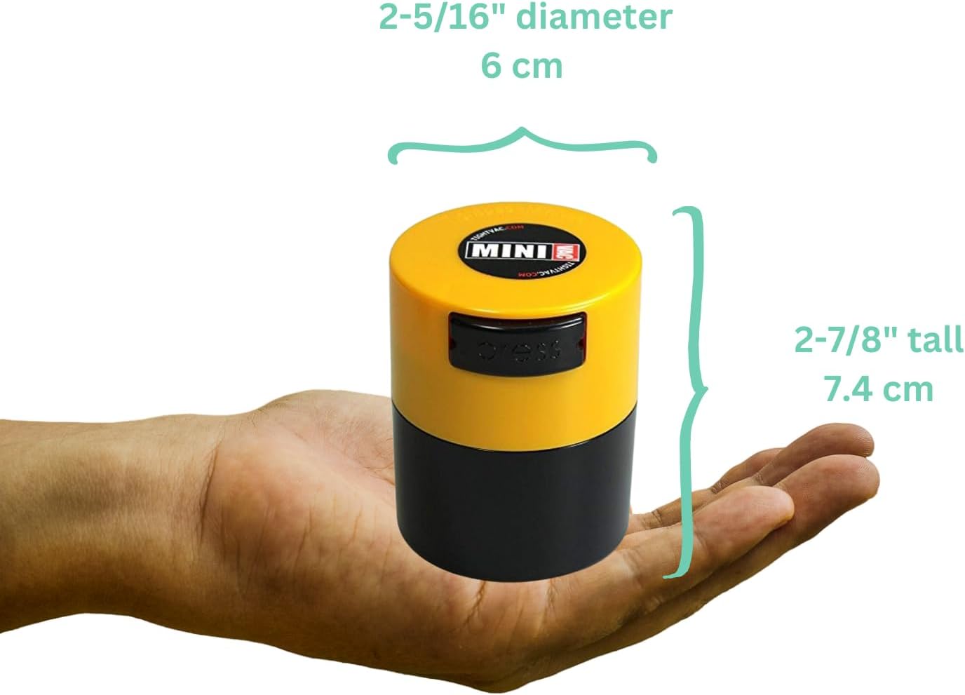 Minivac - 10g to 30 grams Airtight Multi-Use Vacuum Seal Portable Storage Container for Dry Goods, Food, and Herbs - Green Clear