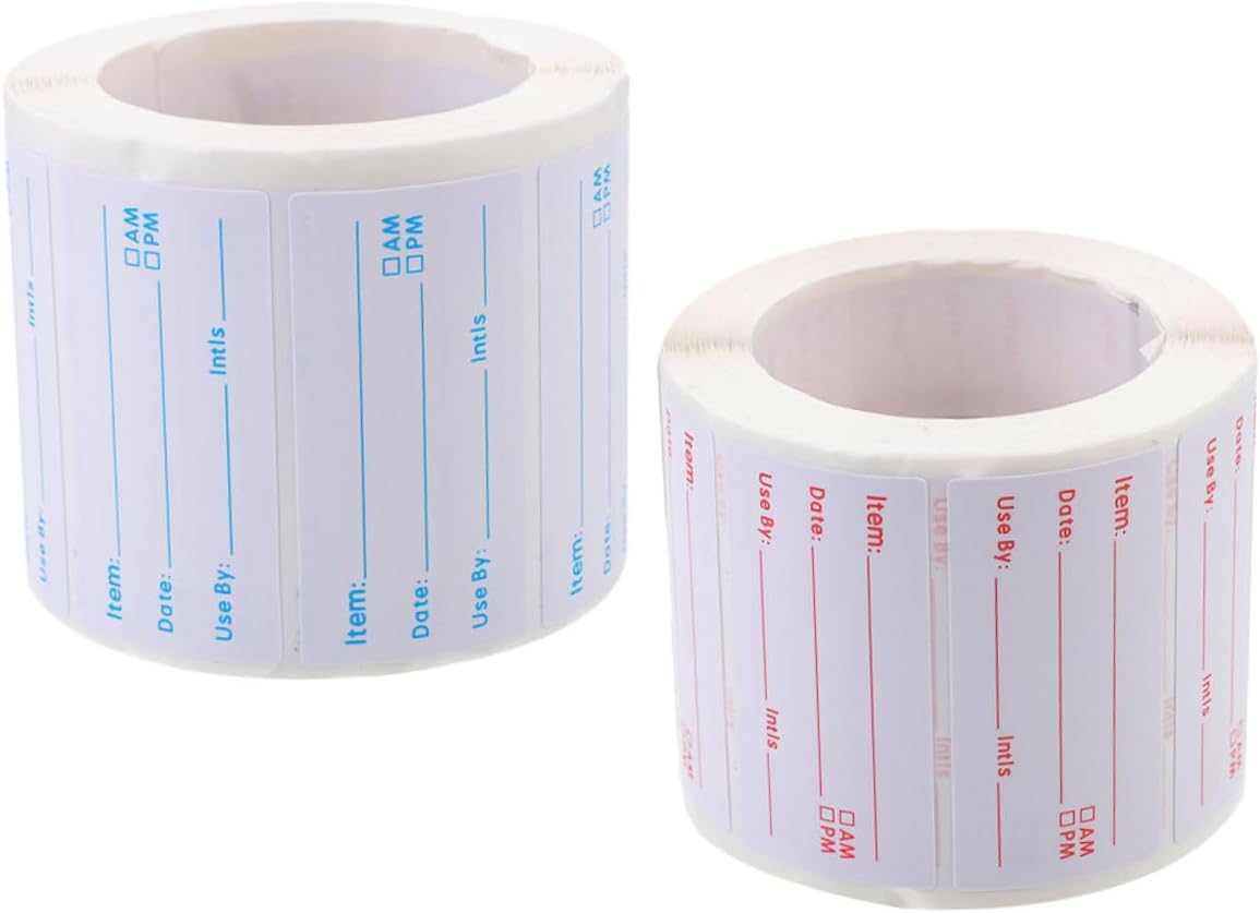 STOBOK 2rolls Writable Rotate Label Stickers Day Dots Food Labels Residue Permanent Adhesive Stickers