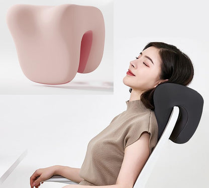 Ergonomic Headrest Recliner Neck Support Pillow,Memory Foam Office Chair Headrest Attachment Cushion for Napping,Cervical Support Pillow with Removable Cover (Beige)