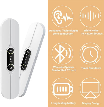 Under Pillow Speakers for Sleeping Bluetooth, Bone Conduction Technology, 3D White Noise Generator, Volume Control & Sleep Timer, Side Sleeper Friendly