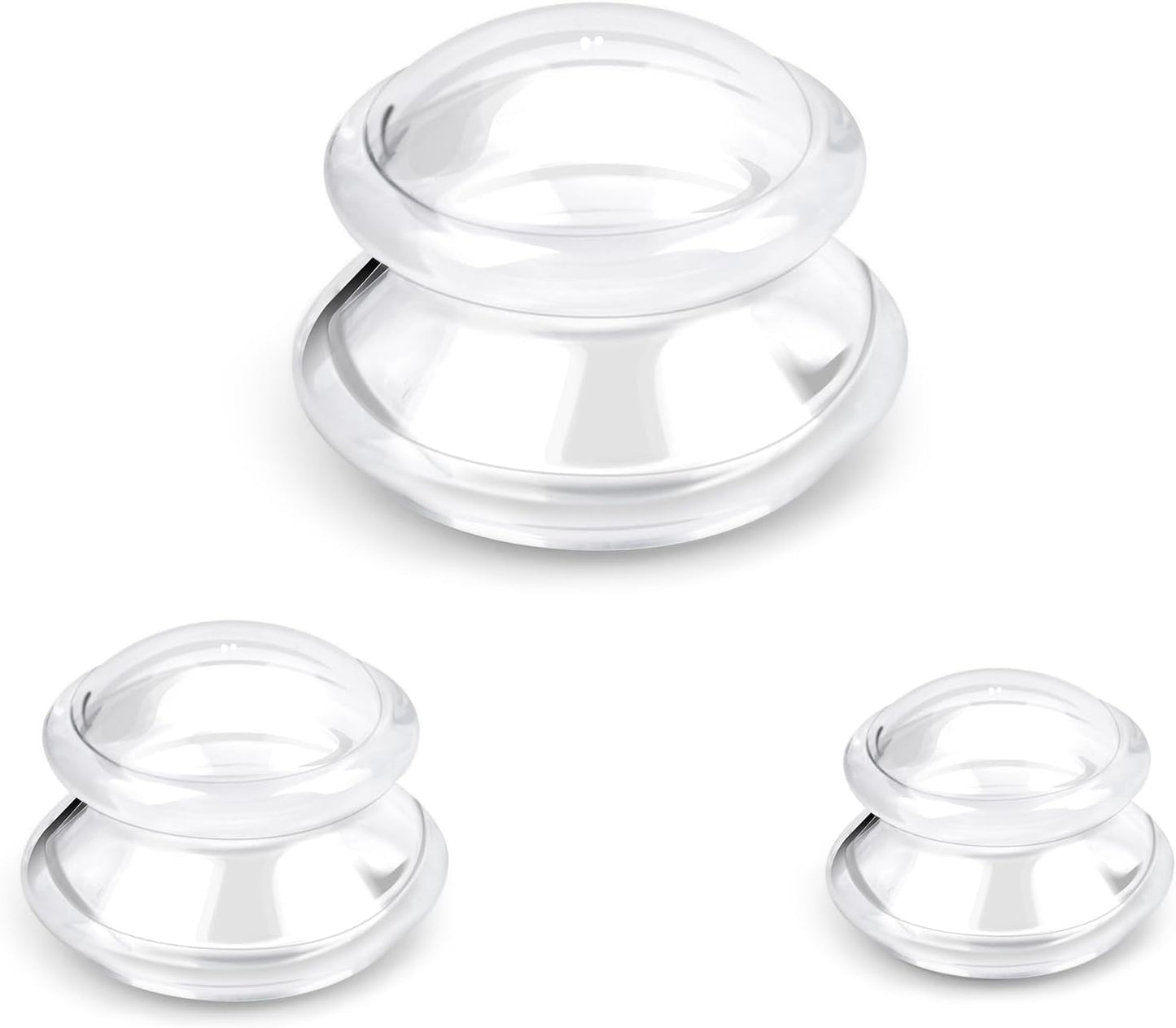 Silicone Cupping Therapy Sets (3 Cups), Cupping Kit for Massage Therapy | Anti-Cellulite Cup, Cellulite Reduction, Joint Pain, Muscle Pain, Myofascial Release, Relaxation & Daily Self-Care, Home Spa