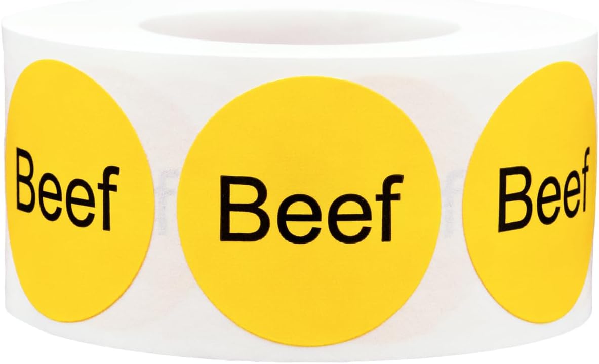 Yellow with Black Carnitas Circle Dot Adhesive Stickers, 1 Inch Round Labels, 500 Total Stickers