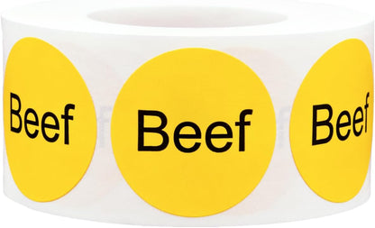 Yellow with Black Carnitas Circle Dot Adhesive Stickers, 1 Inch Round Labels, 500 Total Stickers