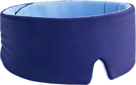 Sleep Mask for Side Sleepers, Zero Pressure 3D Eye Mask with Ear Coverage, 100% Blackout, Dual-Sided Cooling & Soft Bamboo Fiber, Silent Strap, Breathable Luxury Sleep Mask for Travel, Men & Women