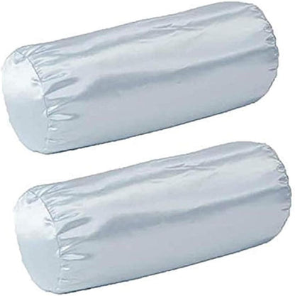 Alex Orthopedic Pack of Two Cervical Neck Roll Pillow Case - White Satin - Super Soft Quality - Made in USA - Easy to Clean - 17x7 inch Pillowcase - Pillow Case Only, Does not Include the Pillow