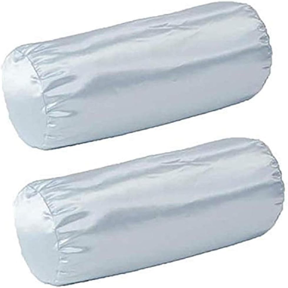Alex Orthopedic Pack of Two Cervical Neck Roll Pillow Case - White Satin - Super Soft Quality - Made in USA - Easy to Clean - 17x7 inch Pillowcase - Pillow Case Only, Does not Include the Pillow