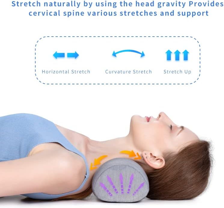 Bespilow Small Neck Roll Pillow for Sleeping, Neck Pillows for Pain Relief | Travel Cervical Support Pillow for Bed Sleep, Round Contour Memory Foam Bolster for Back Sleepers, Breathable Cover, Odorless