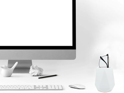 Eyeglass Holder for Nightstand, Silicone Eyeglass Stand for Desk, White | Upright Glasses Stand for Nightstand, Desk, and Bedside. Anti-scratch, Keeps Eyewear Organized and Within Easy Reach