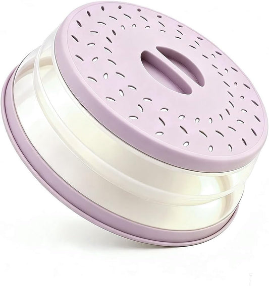 Collapsible Microwave Splatter Cover(Light purple, 10.5IN)