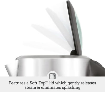 Breville BKE700BSS Soft Top Pure Hot Water Kettle, Brushed Stainless Steel | Quickly heat water for tea, coffee and instant meals with electric kettle featuring a soft-opening lid | 7 cup capacity