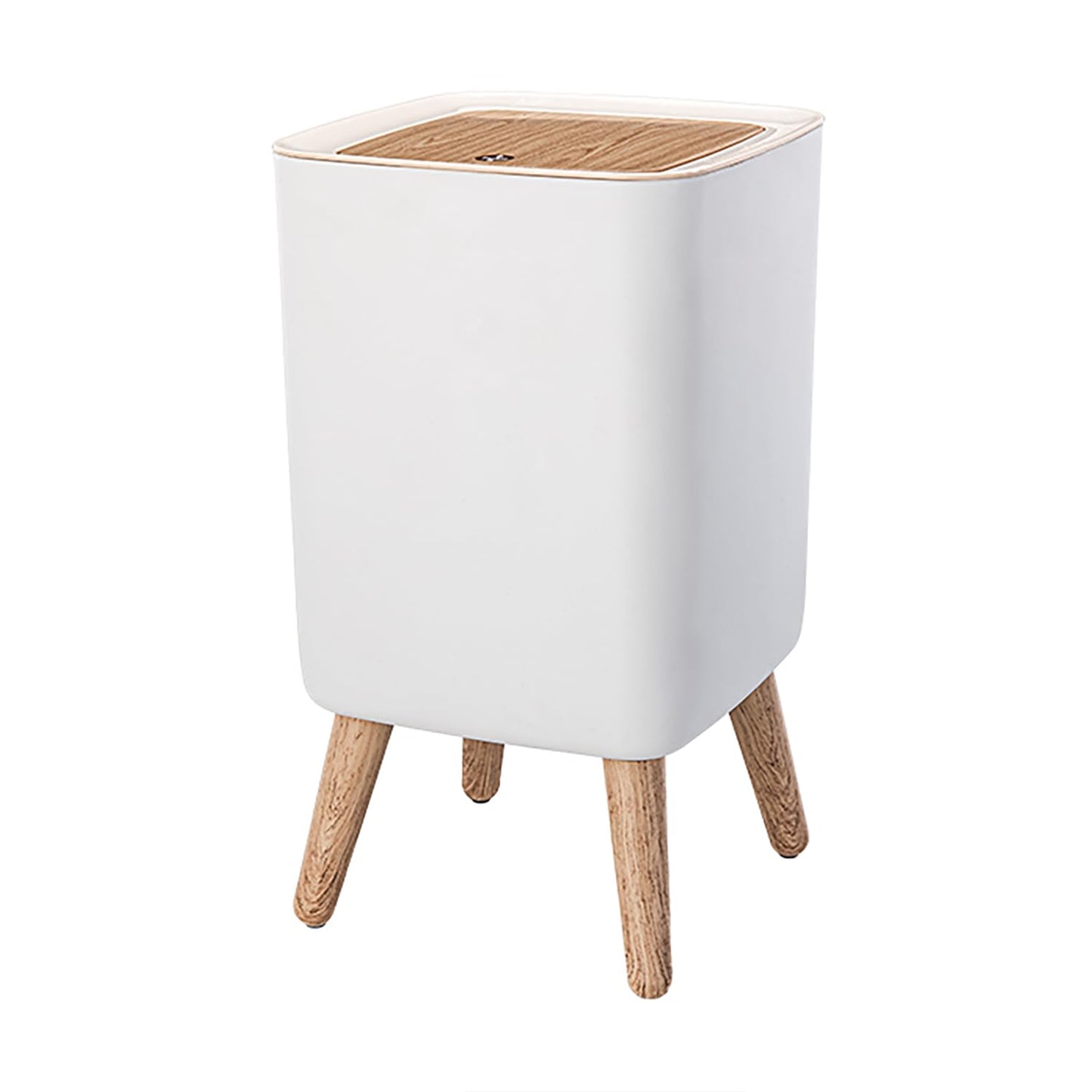 WanWanKa Mini White Plastic Trash Can, 2.6 Gallon Capacity, Slim Design, Anti-Odor, Easy to Clean, Suitable for Any Place | 10Liter Nordic Modern Waste Basket,Plastic Trash bin Suitable for Kitchen, Bathroom, Bedroom, Living Room, Office, Outdoor