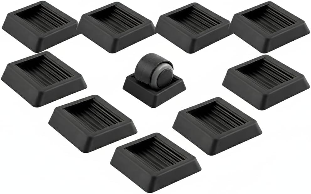 Non Slip Furniture Pads Wheel Stoppers for Office Chairs Beds Couches Prevent Sliding on Carpet Hard Floors Fits 1-4 Inch Wheels Silicone Caster Cups Durable Grips (10 PCS)