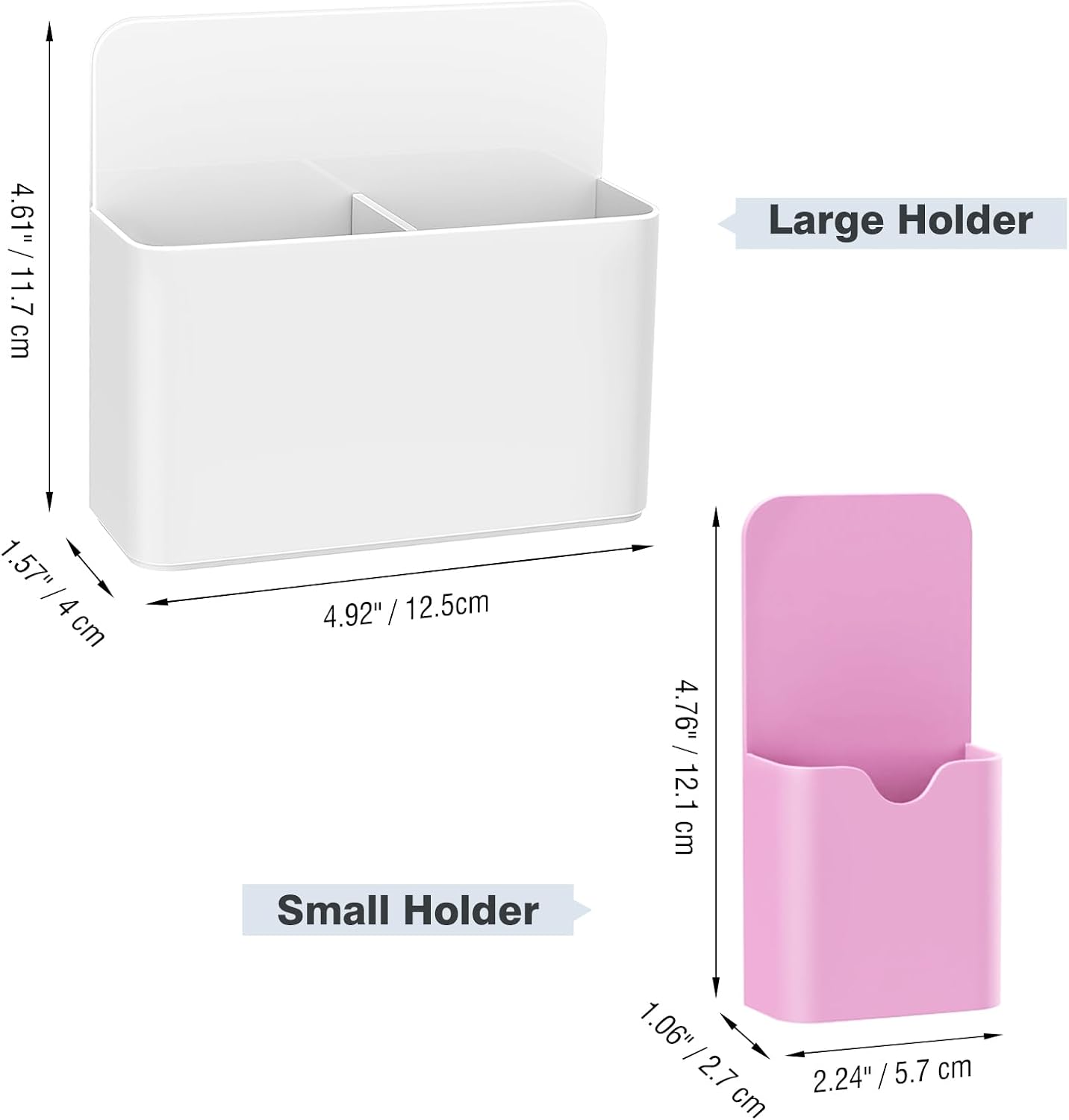MoKo Magnetic Pen Holder, Pencil Accessories Whiteboard Organizer, White | Magnetic dry erase marker holder has two compartments and an ABS body for whiteboards, refrigerators and lockers.