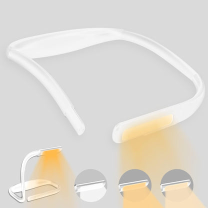 LED Neck Reading Light for Books: 3 Color Adjustable Bendable Arms Black
