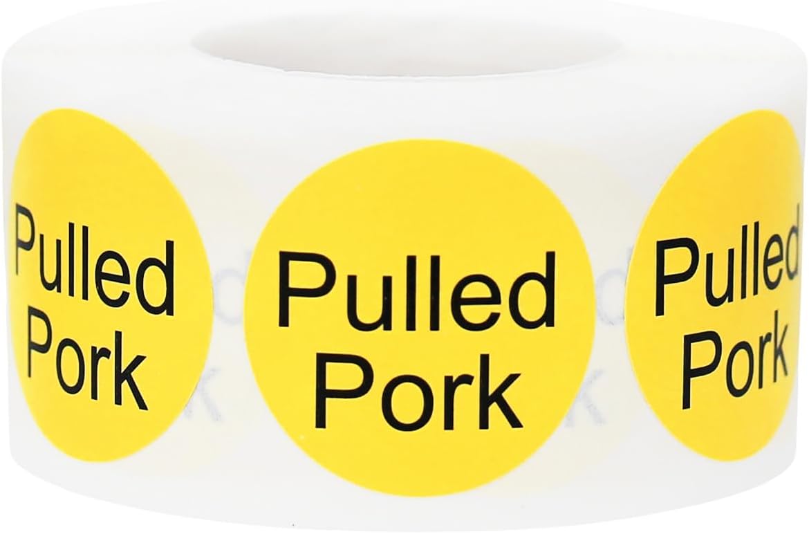Yellow with Black Carnitas Circle Dot Adhesive Stickers, 1 Inch Round Labels, 500 Total Stickers