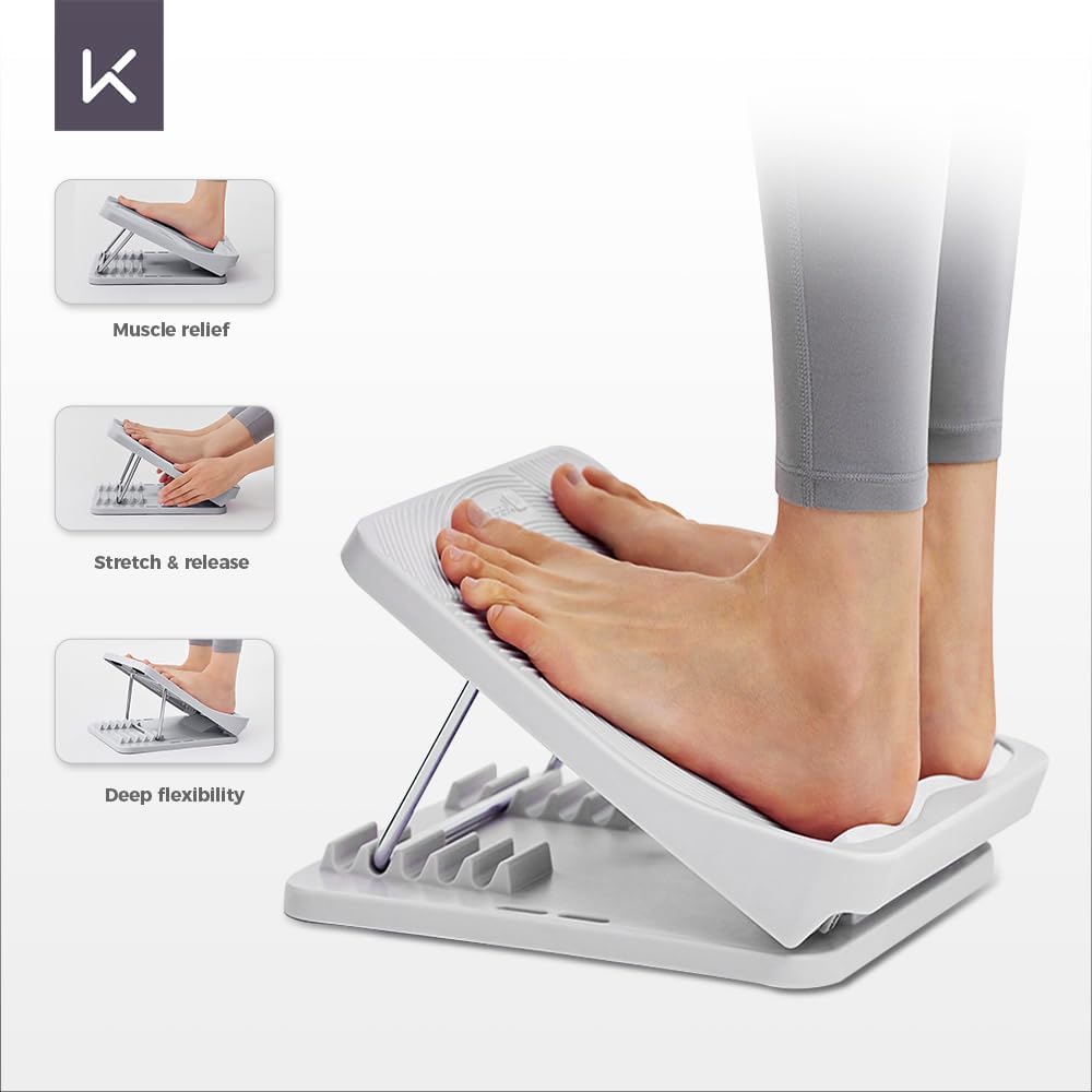 Keep Compact Slant Board for Calf Stretching, 5-Level Adjustable ABS Incline Board, Portable Foot Stretcher for Ankle Mobility, Yoga & Home Fitness, Women Teens Beginners