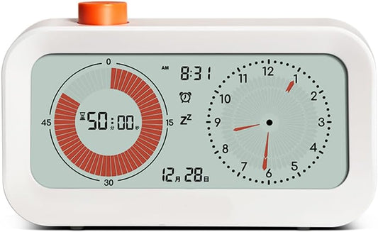 60 Minute Digital Timer Visual Countdown Countup Clock, Battery Operated Desk Timer with Large Display for Kitchen Office Home Productivity Management Tool