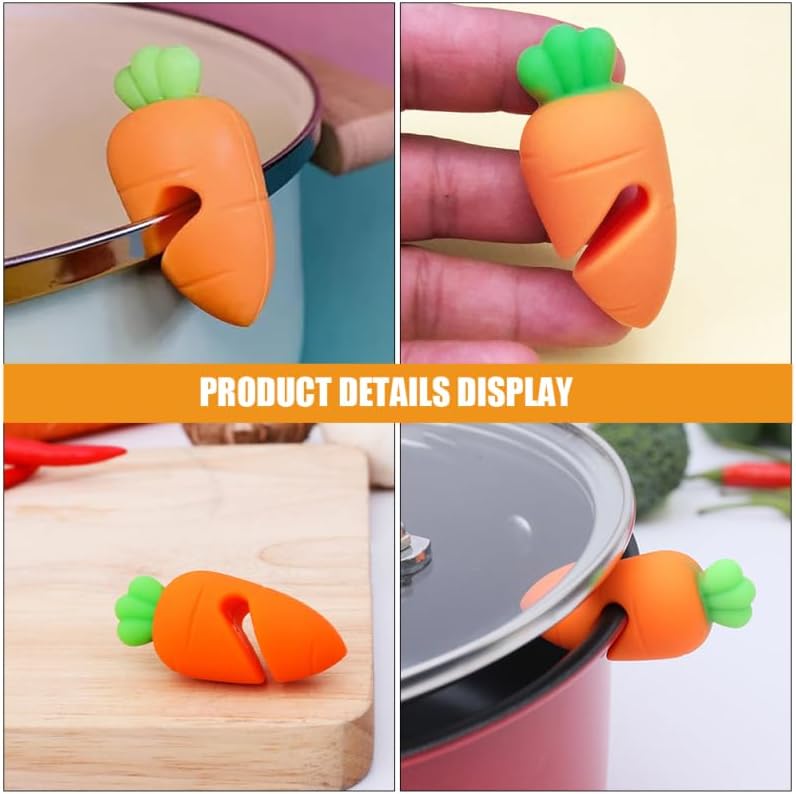 Silicone Pot Lid Lifter Clip Heat Resistant Spill Proof Pan Cover Holder for Soup Porridge Cooking Boil over Prevention Kitchen Gadget