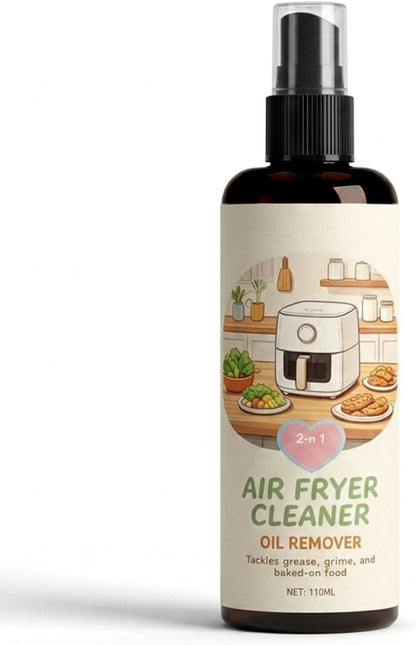 2-in-1 Air Fryer Cleaner Spray, Heavy Duty Oil Remover and Degreaser (2) | Safe for non-stick baskets, racks, and trays. Instantly dissolves tough baked-on grease with a non-scratch formula.