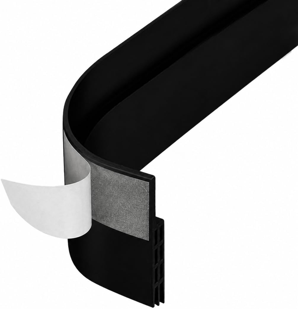 Adhesive Backed Door Draft Stopper – Silicone Under Door Sweep for Interior & Exterior Doors, Noise & Air Insulation, Self Stick Weather Stripping Door Seal, 2" W x 39" L (White) by Randall Mfg