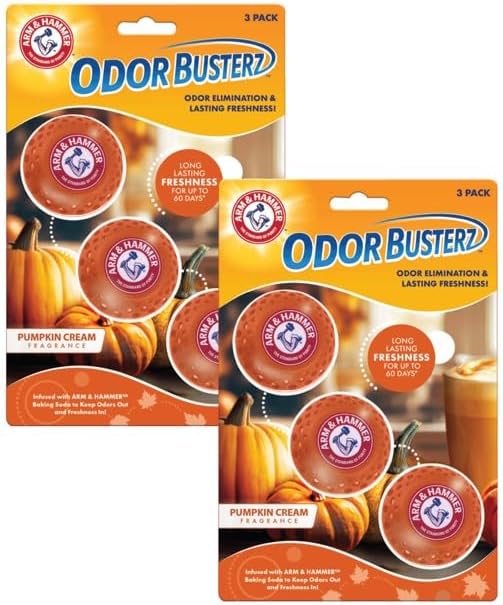Arm & Hammer OdorBusterz® Odor Eliminator Balls, Clean Burst, 3 Count – Baking Soda Odor Control for Closets, Drawers, Hampers & Small Spaces