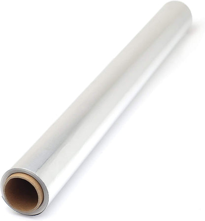 ChicWrap Stainless Steel Aluminum Foil Dispenser - Includes 18"x30' roll | Large 18" Reusable Aluminum Foil Dispenser with Four Non-Slip Rubber