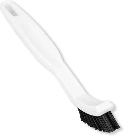 SPARTA Grout Brush with Stiff Nylon Bristles, 8 Inch, White | Flo-Pac, Stiff Crimped Nylon Bristles, 2.75-Inch Brush Section, Narrow Crevices, BPA Free