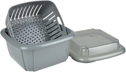Hutzler 3-in-1 Berry Keeper Colander and Container, Keeps Berries Fresh Longer, 2 Pints, Apricot