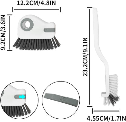 2pcs 2 in 1 Groove Crevice Cleaning Brush Window Track Cleaning Tools,Multifunction Grout Cleaner Tool Crevice Cleaning Brush with Hidden Scraper for Sliding Door Track,Window Sill,Window Seal