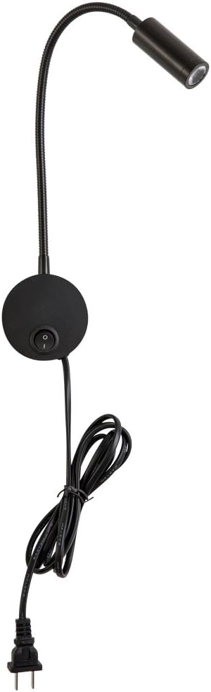 Wall Mounted Reading Lamp LED 3W Warm White 3000K Hardwired for Reading Matt Black(Black Hard-Wired)