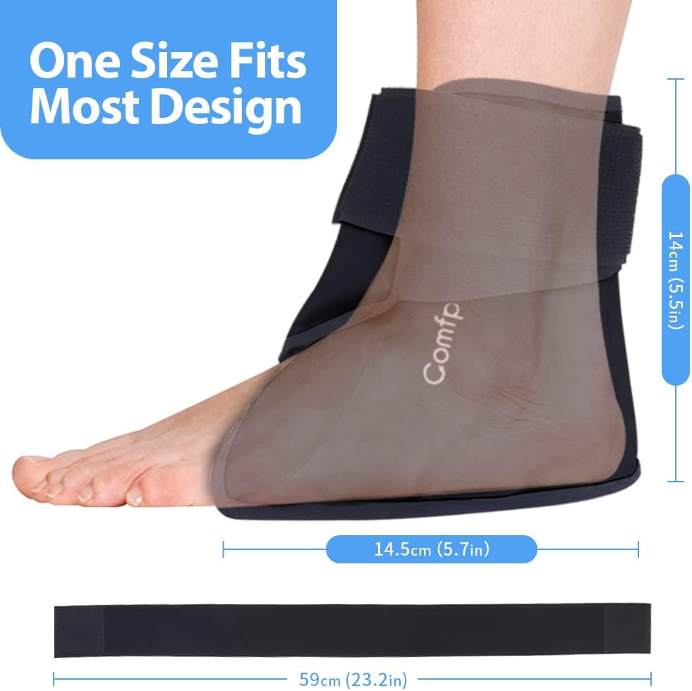 Comfpack Heel Ice Pack Wrap for Plantar Fasciitis Relief, Ankle Ice Pack | FSA Eligible, Ice Pack for Injures Reusable, Gel Cold Pack Warp for Achilles Tendonitis, Swelling, Ankle Sprain, Heel Pain