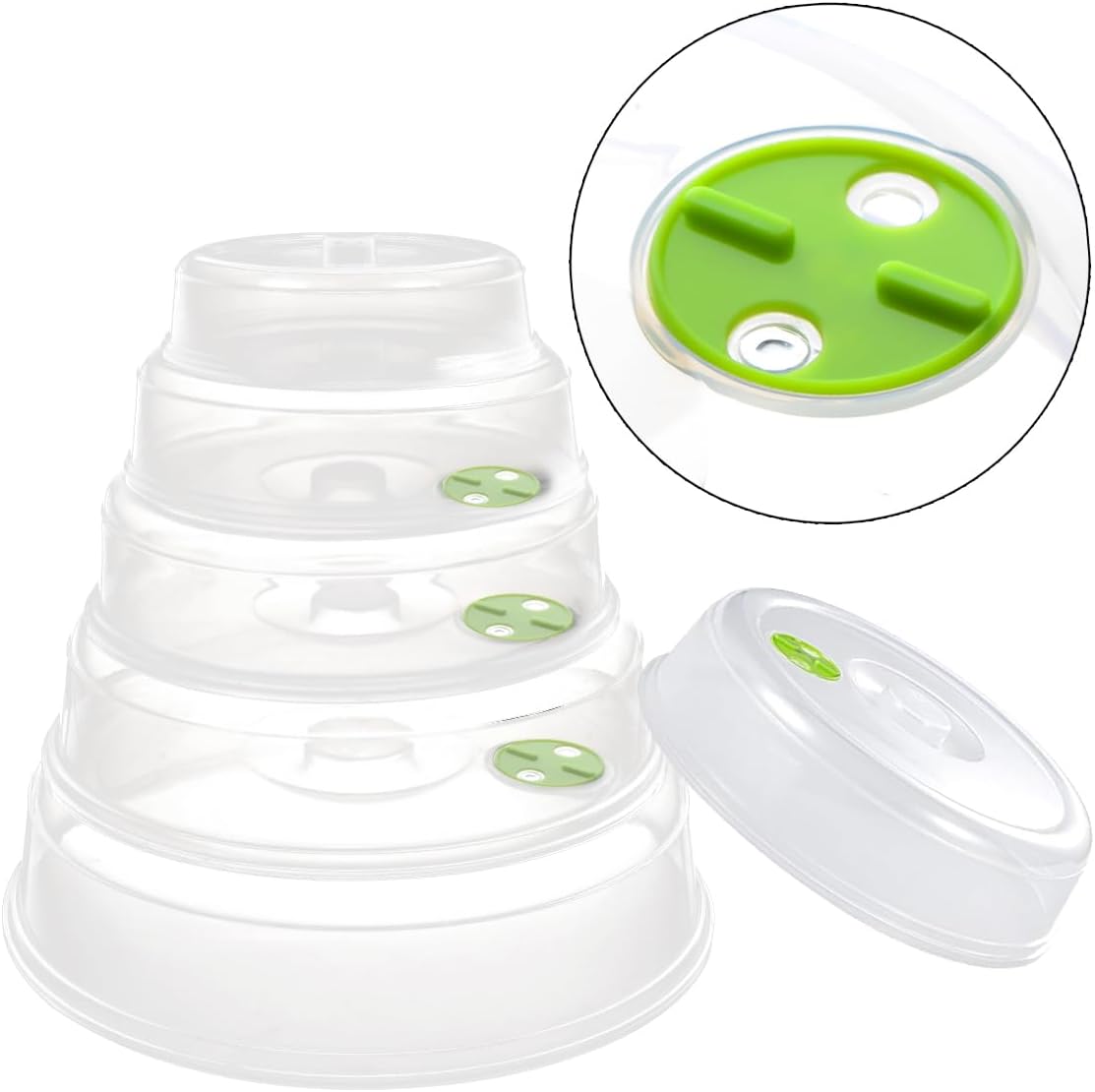 TENINYU Microwave Plate Covers Set of 6, BPA-Free, Mixed Sizes with Adjustable Steam Vents, Splatter Guard for Food Plates and Bowls