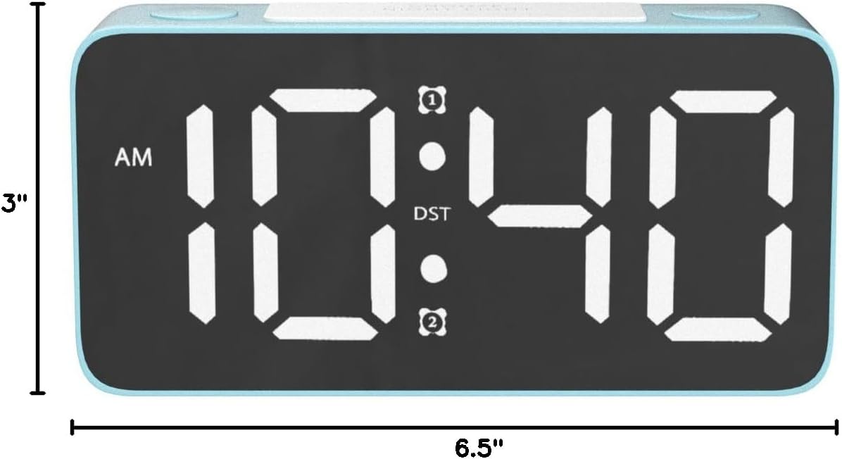 Cadmos 110dB Extra Loud Alarm Clock for Heavy Sleepers Adults, Digital Clock with 7 Color Night Light, RGB Display, Dual USB Charger, Small Clocks for Bedrooms, Kids, Teens (White+RGB)