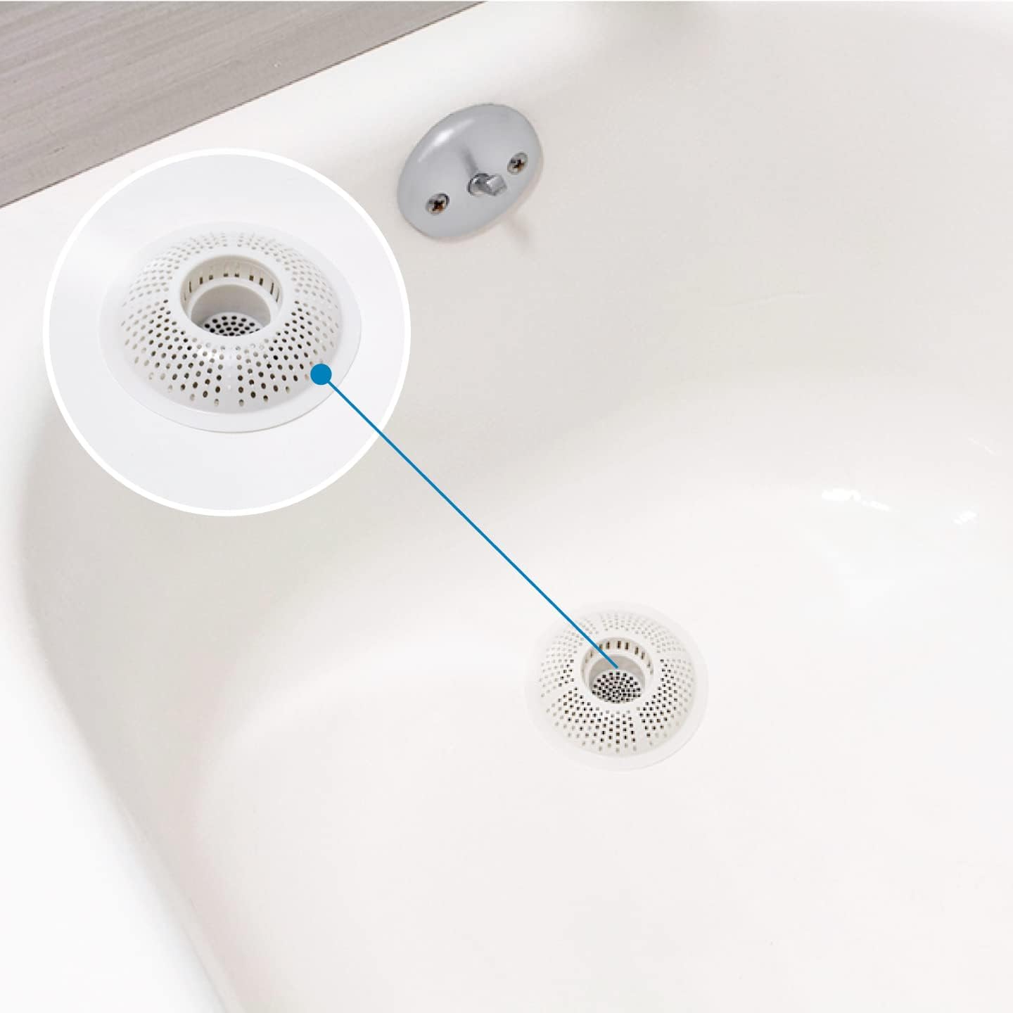 Hairstopper Drain Cover Hair Catcher for Shower and Bathtub, Protects Against Clogs Without Blocking Water Flow, White, 3 Pack | Protects Against Clogs Without Blocking Water Flow, Fits Most Standard Size Shower and Bathtub Drains, 3 Pack