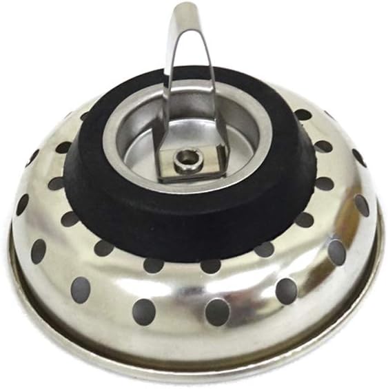 Kitchen Sink Basket Strainer Replacement for US Standard Drains (3-1/2 Inch), Premium 304 Stainless Steel Body W/with Brass Post (Spring Clip) 1 Pack