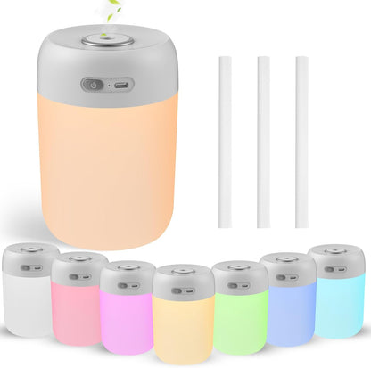 Plant Humidifier Indoor, 650ml Humidifier for Plants, Gray | Small Plant Humidifier with Colorful Lights for Plants, Bedroom, Office Desktop, Baby Room