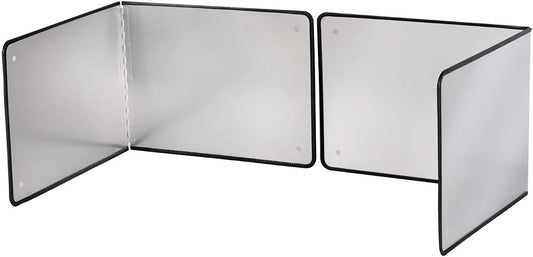 Silver Large 2 Pieces 2 Sided Stainless steel Splatter Guard for Frying Stove Top,Oil Splash Guard Cooking for Stove,Non Stick Foldable Splatter Screen