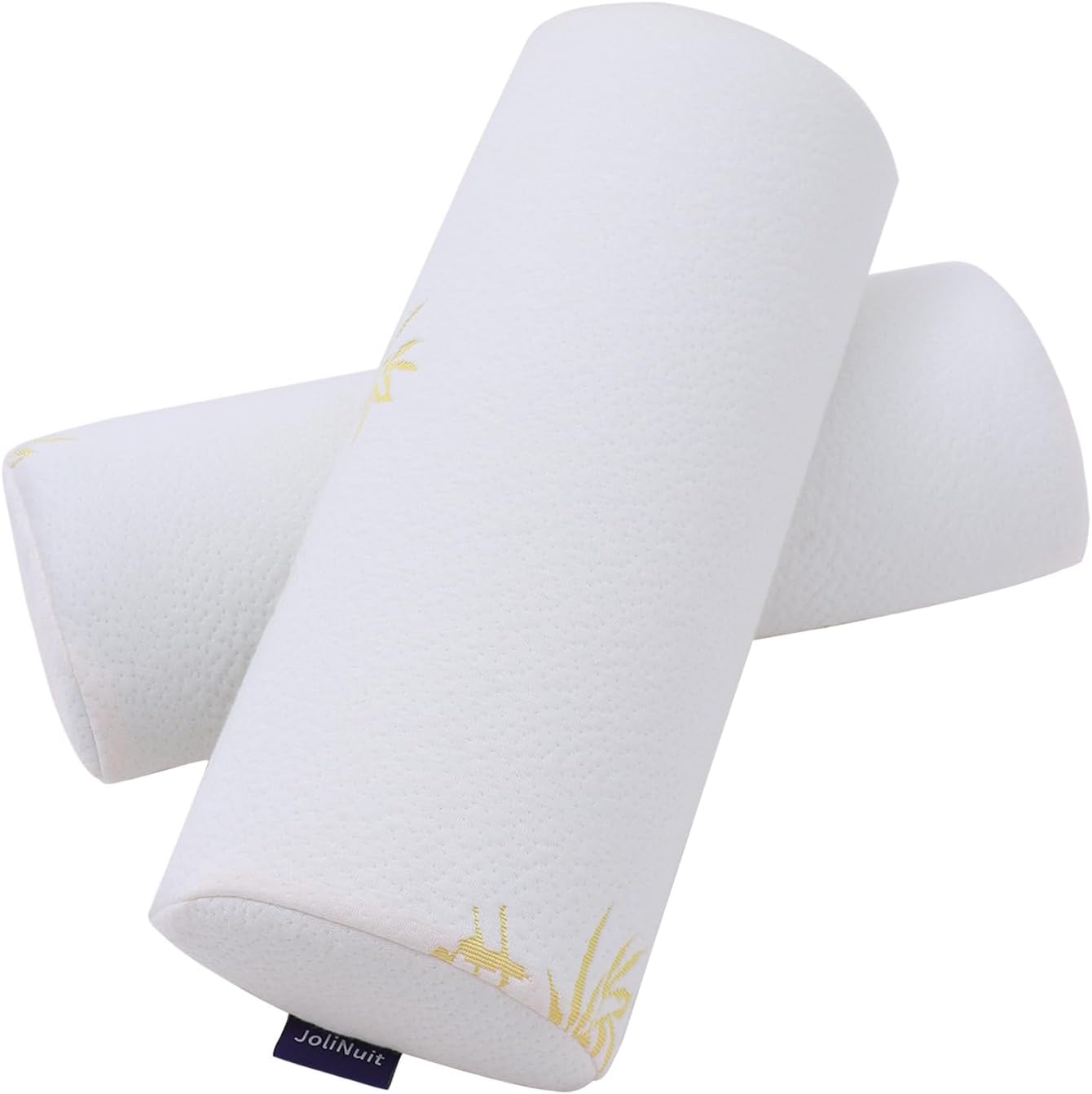 2Pcs Half Moon Bolster for Head, Knees,Ankle Support, Leg Elevation Cushion - Back, Lumbar, Neck Pain Relief,Semi Roll Gel Foam Pillow for Back and Side Sleepers -Chair Seat Pillow