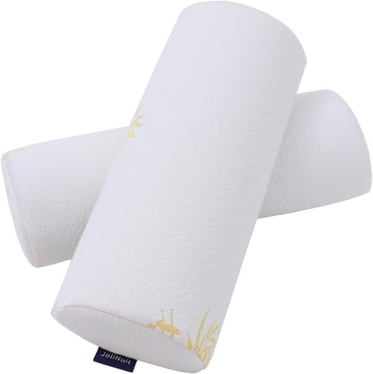 2Pcs Half Moon Bolster for Head, Knees,Ankle Support, Leg Elevation Cushion - Back, Lumbar, Neck Pain Relief,Semi Roll Gel Foam Pillow for Back and Side Sleepers -Chair Seat Pillow