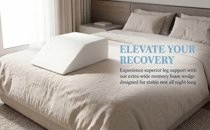 Leg Elevation Pillows for Swelling - Supportive Bed Memory Foam Wedge Pillow for After Surgery, Circulation, Swelling, Foot & Knee Discomfort