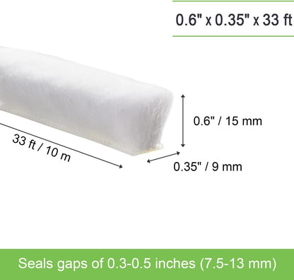 Self-Adhesive Weather Stripping Seal for Doors & Windows – Soundproof Insulation Gap Filler for Sliding, Exterior, Front, and Jamb Frames – 0.2" x 0.35" x 16.5 ft, Gray