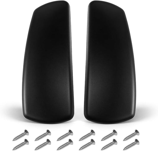 Arm Pads Caps Replacement for Knoll Life Office Chair,Chair Armrest Pads, with 12 mounting Screws（Black）