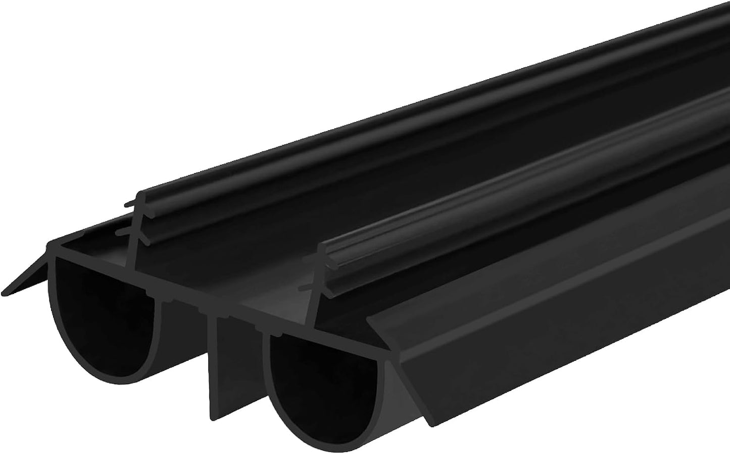 36" Kerf Slide-in Double Bulb Seal Weatherstrip Door Bottom – Durable Seal for Energy Efficiency & Draft Protection (Brown)