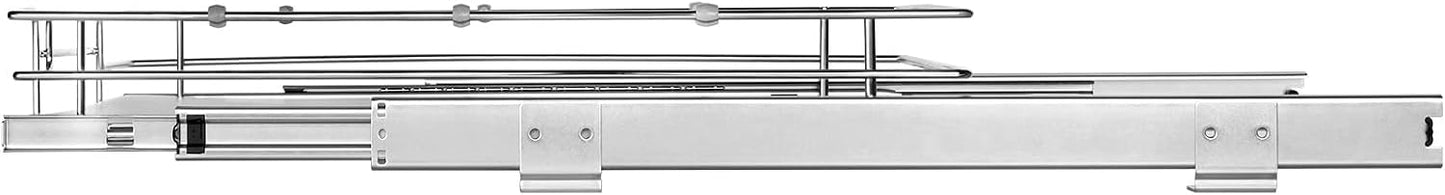 VEVOR 18.5"Wx21"Dx3.5"H Pull Out Cabinet Organizer, Heavy Duty Slide Out Pantry Shelves, Chrome-Plated Steel Roll Out Drawer, Drawer Storage for Home Under Sink, 20"Wx22"Dx7"H Install Size for Cabinet