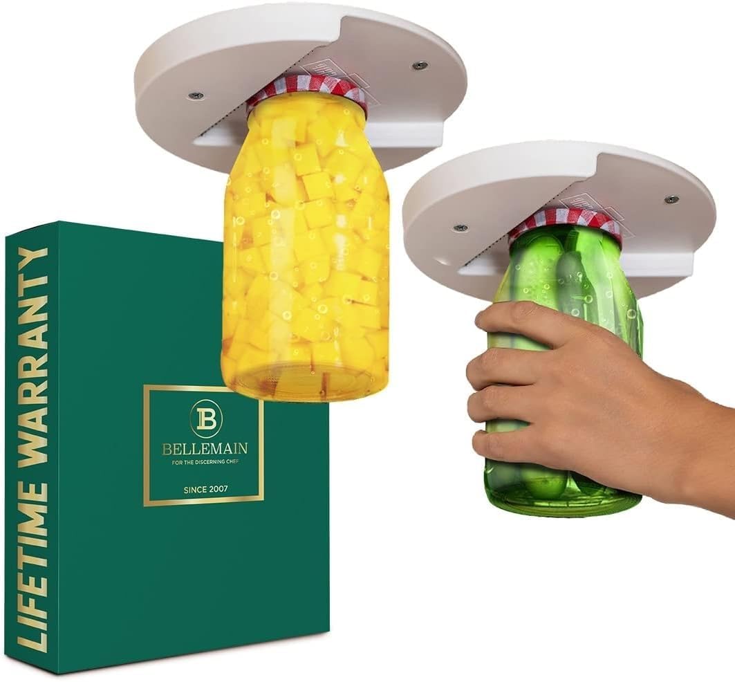 Bellemain 2-Pack Jar Opener for Under Cabinet, Easy Grip Design