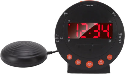 LiebeWH Extra Loud Vibrating Alarm Clock 113dB with Bed Shaker and Flashing Light for Heavy Sleepers and Hearing Impaired